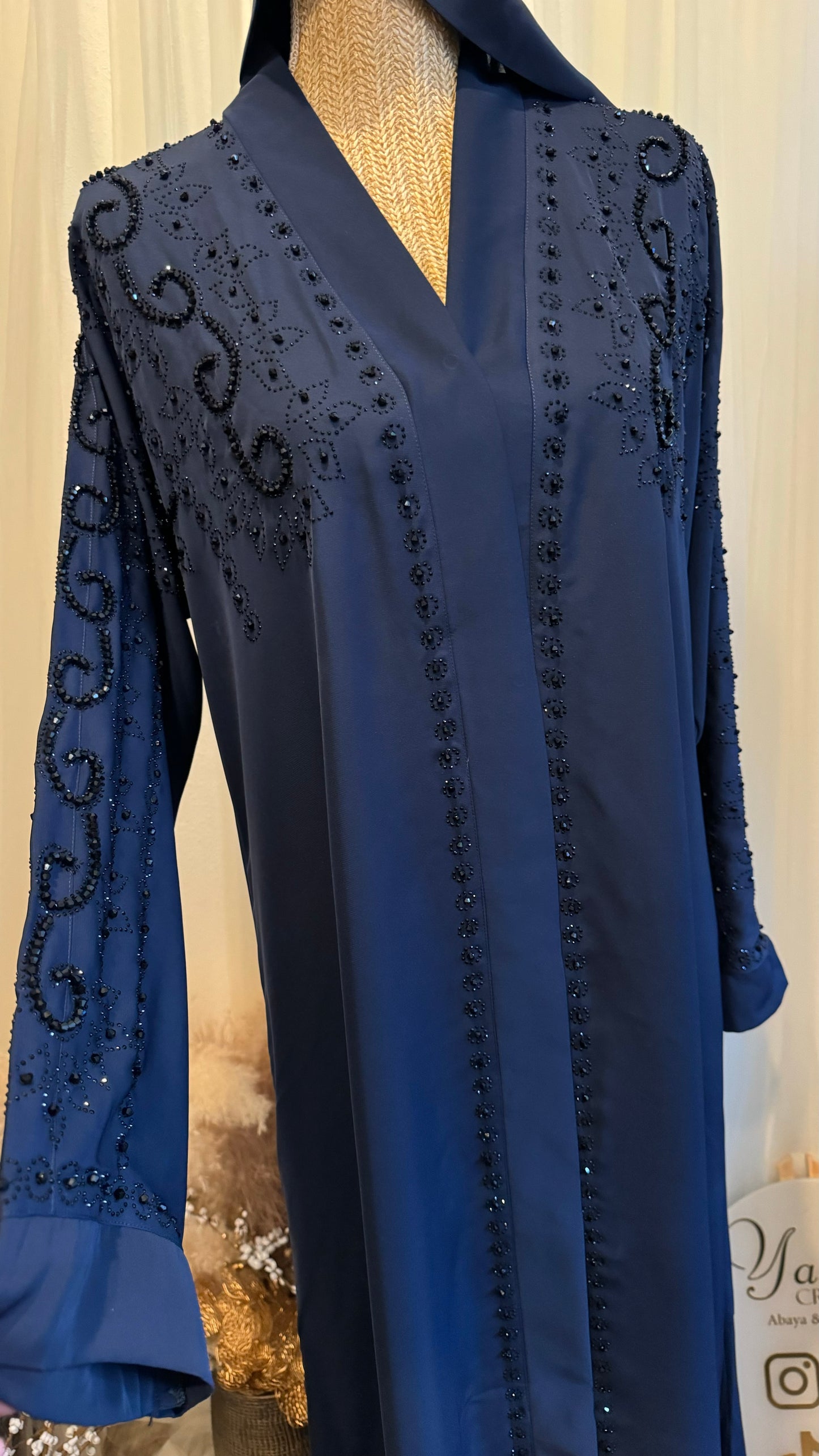 Diamond Abaya Jeans Blue