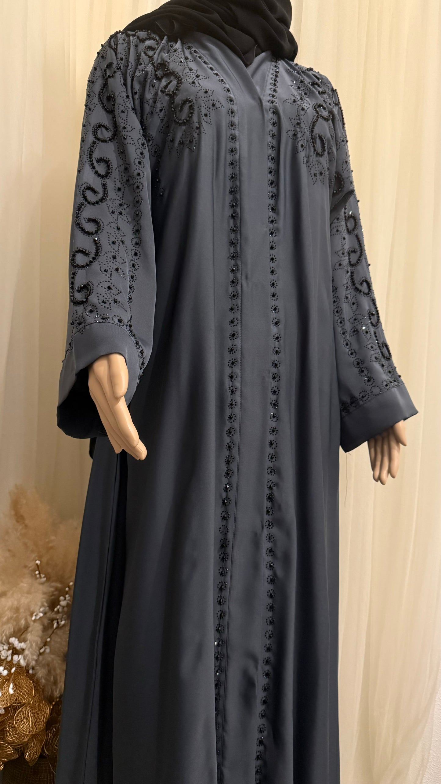Diamond Abaya Grey